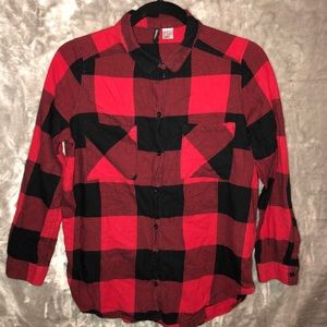 Divided Red/Black Flannel